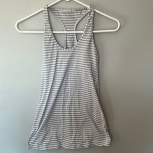 Lululemon tank top, white gray stripes Size 4